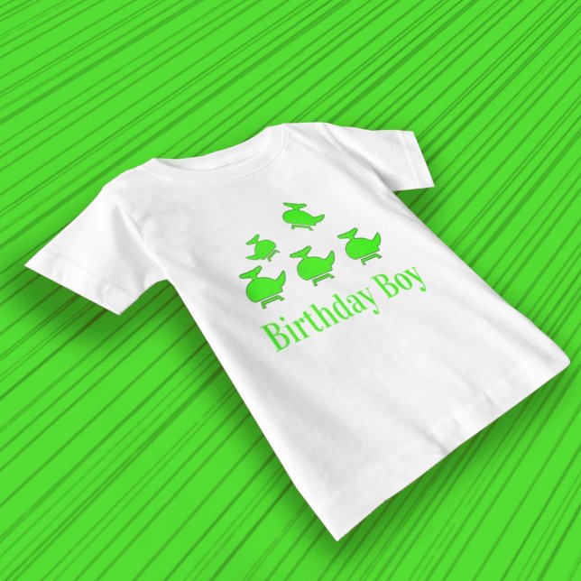 Helicopter Birthday Boy Baby T-Shirt (Creator Uploaded)