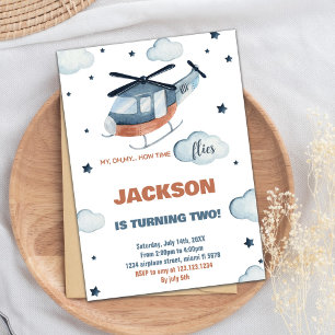 Helicopter Birthday Invitations
