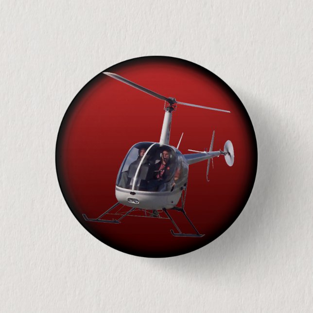 Helicopter Button / Pin Cool Helicopter Button (Front)