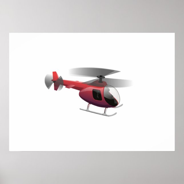 Helicopter Cartoon Poster (Front)