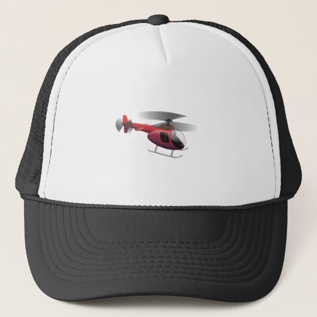 Helicopter Cartoon Trucker Hat (Front)