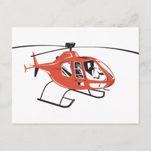 Helicopter Chopper Retro Postcard