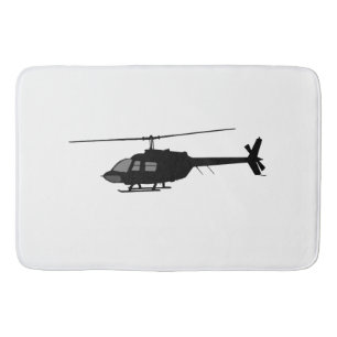 Helicopter Chopper Silhouette Customise Colour Bath Mat