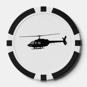 Helicopter Chopper Silhouette Customise Colour Poker Chips