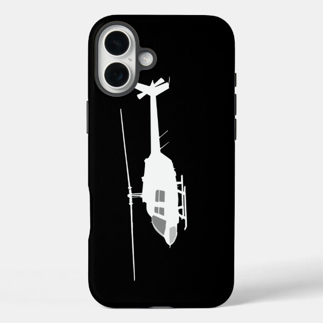 Helicopter Chopper Silhouette Flying Black Case-Mate iPhone Case (Back)