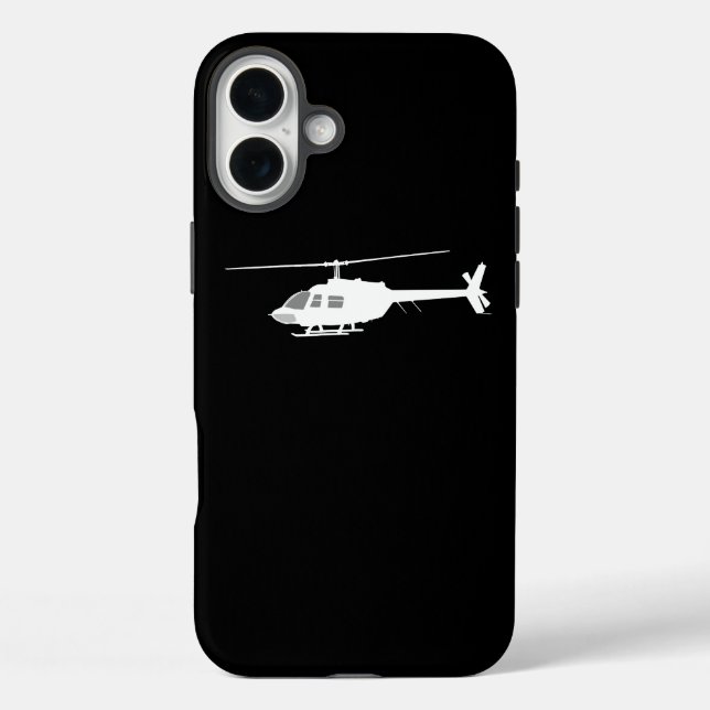 Helicopter Chopper Silhouette Flying Black Case-Mate iPhone Case (Back)