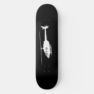 Helicopter Chopper Silhouette Flying Black Skateboard