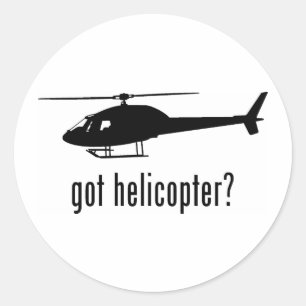 Helicopter Classic Round Sticker