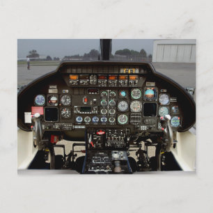 Helicopter cockpit postcard