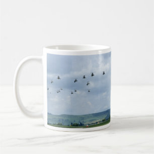 Helicopter flypast coffee mug