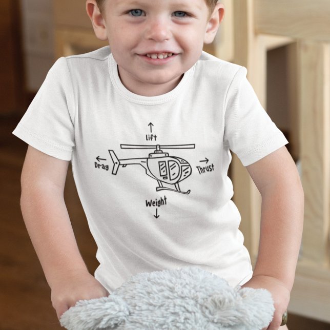 Helicopter Four Forces Flight Illustration Baby Bodysuit (Creator Uploaded)