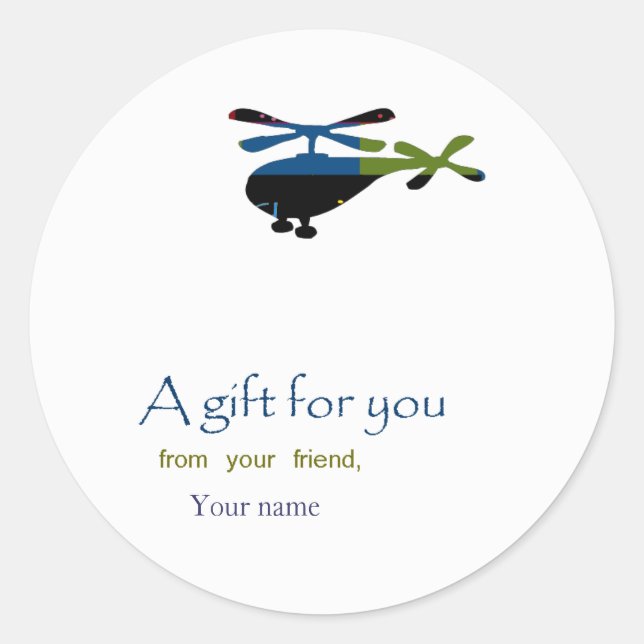 Helicopter - Gift Label (Front)