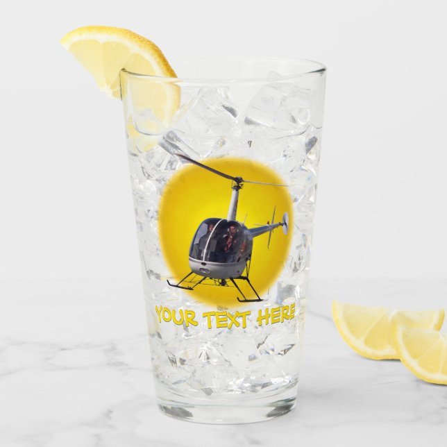 Helicopter Glass Personalised Chopper Glasses (Front Ice)