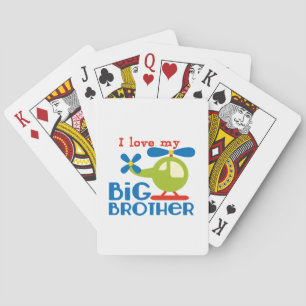 Helicopter I Love my Big Brother Playing Cards