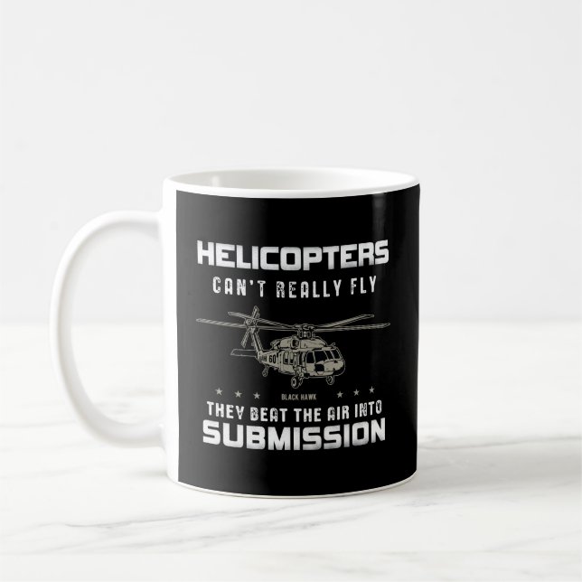 Helicopter Military Uh-60 Pilot Aviation Coffee Mug (Left)