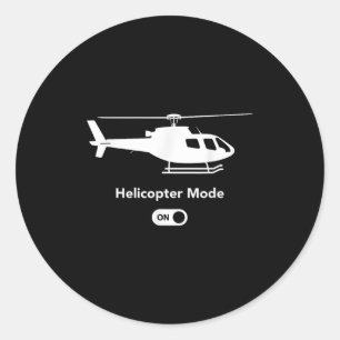 Helicopter Mode On - Funny Aeroplane Aviation Desi Classic Round Sticker