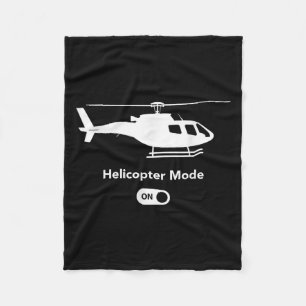 Helicopter Mode On - Funny Aeroplane Aviation Desi Fleece Blanket