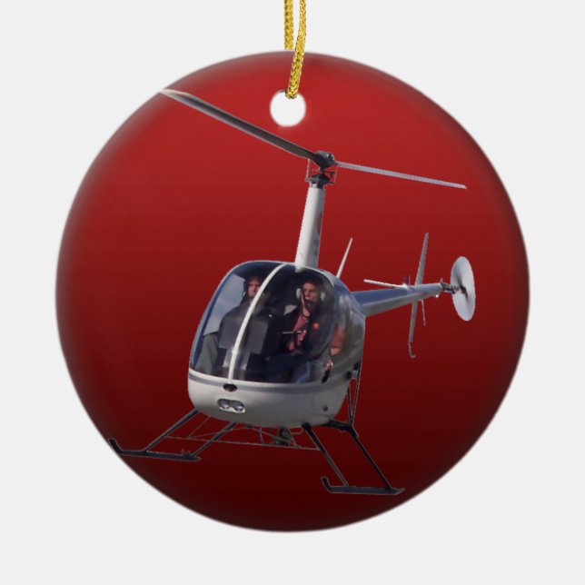 Helicopter Ornament Personalise Chopper Decoration (Front)