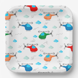 Helicopter Paper Plates, Chopper Pilot Party Plate