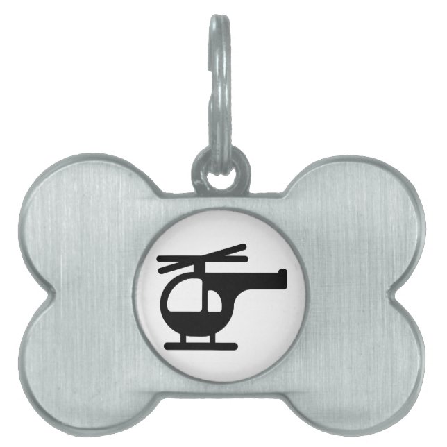 Helicopter Pet Name Tag (Front)