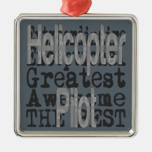 Helicopter Pilot Extraordinaire Metal Tree Decoration