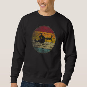 Helicopter Pilot Flying Gif Retro Style Vintage 80 Sweatshirt