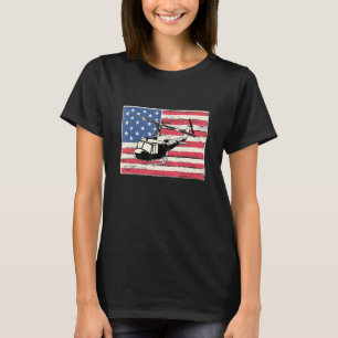 Helicopter pilot for men gift american flag patrio T-Shirt