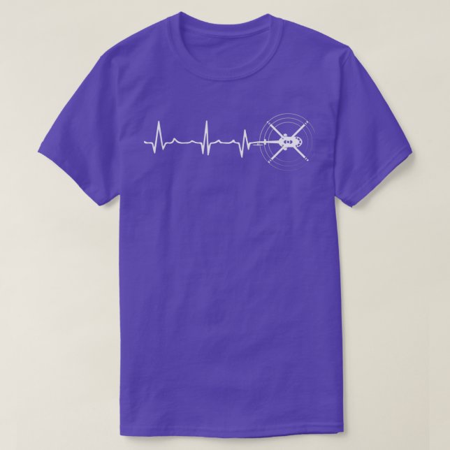 Helicopter Pilot Heartbeat T-Shirt (Design Front)