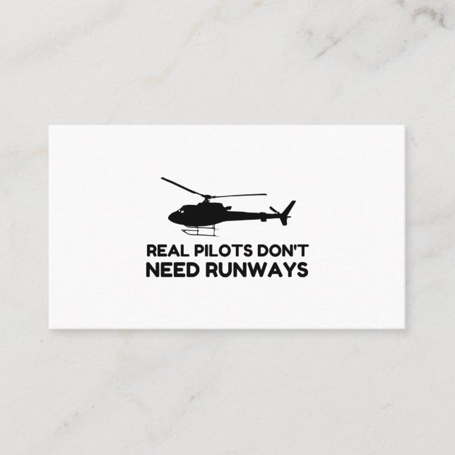 Helicopter PILOT RUNWAYS Business Card (Front)