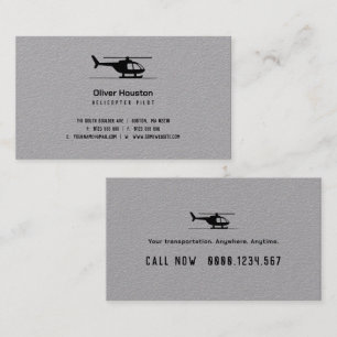 Helicopter Pilot Transportation Business Card