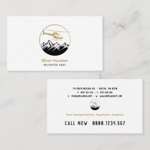 Helicopter Pilot Transportation Business Card