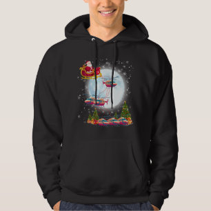 Helicopter Reindeer Santa's Sleigh Pilot Christmas Hoodie
