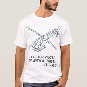 Helicopter Rotor System Blueprint – Pilot Humor  T-Shirt