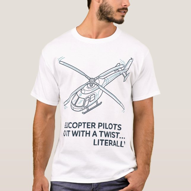 Helicopter Rotor System Blueprint – Pilot Humor  T-Shirt (Front)