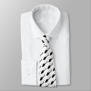 Helicopter Silhouette in Black and white Tie