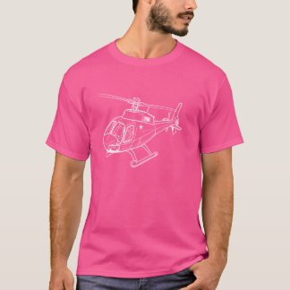 Helicopter Sketch Design Aviation T-Shirt