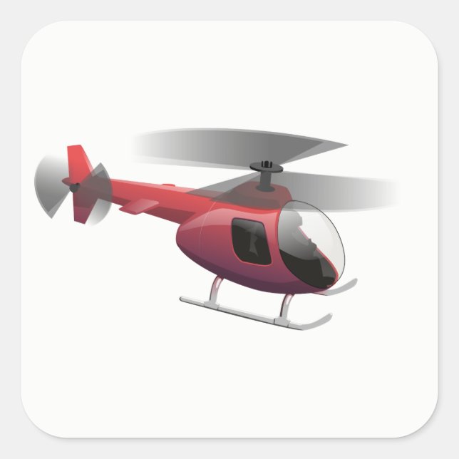 Helicopter Square Sticker (Front)