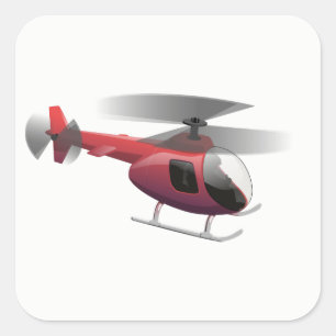 Helicopter Square Sticker
