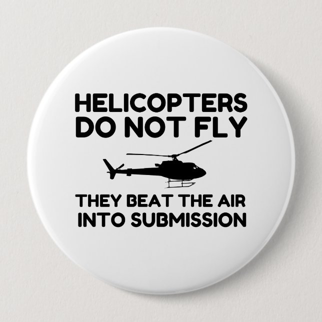 Helicopter Submission 10 Cm Round Badge (Front)