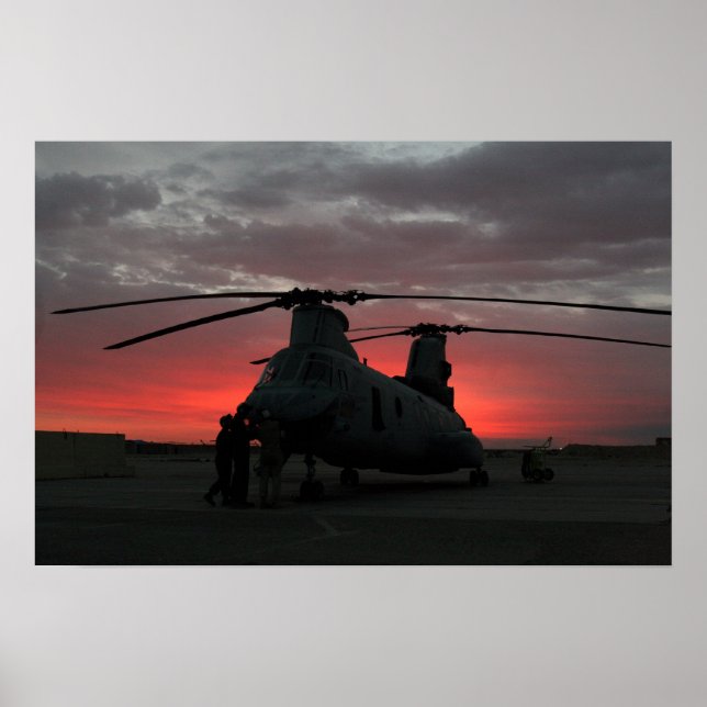 Helicopter Sunrise Poster (Front)