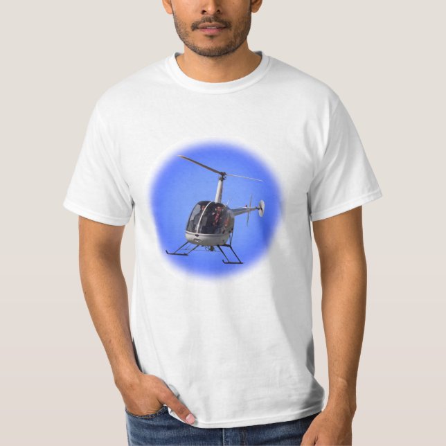 Helicopter T-shirt Cool Unisex Flying Chopper Tees (Front)