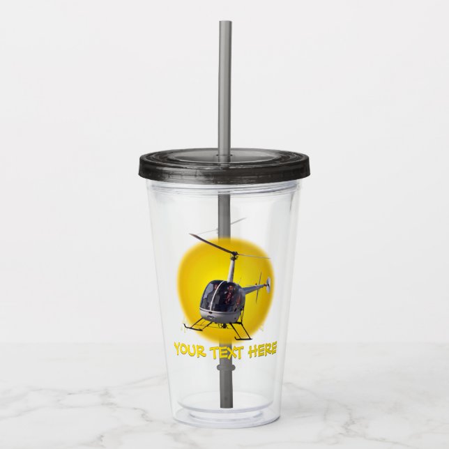 Helicopter Tumbler Personalised Chopper Gifts (Front)