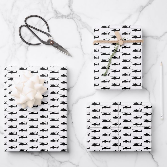 Helicopter Wrapping Paper Sheet (Front)