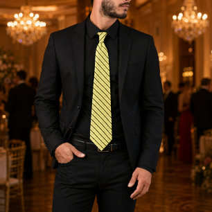 Helior Regent Luxury Ivory & Gold Striped Tie
