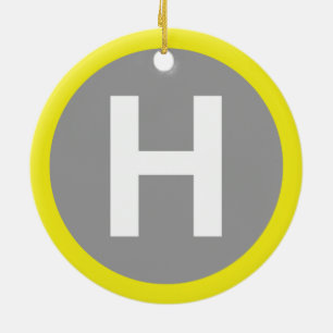 Helipad Sign Ceramic Tree Decoration