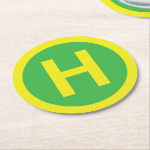 Helipad Sign Round Paper Coaster