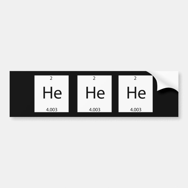 Helium Bumper Sticker (Front)