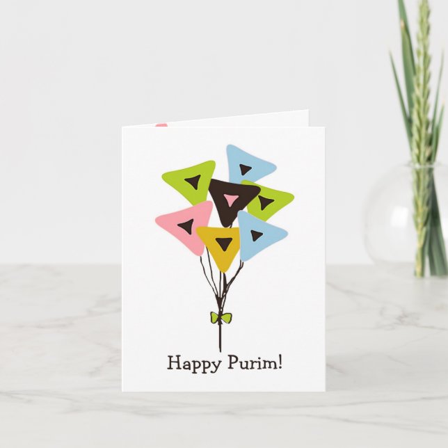 Helium Hamantaschen Purim Card (Front)