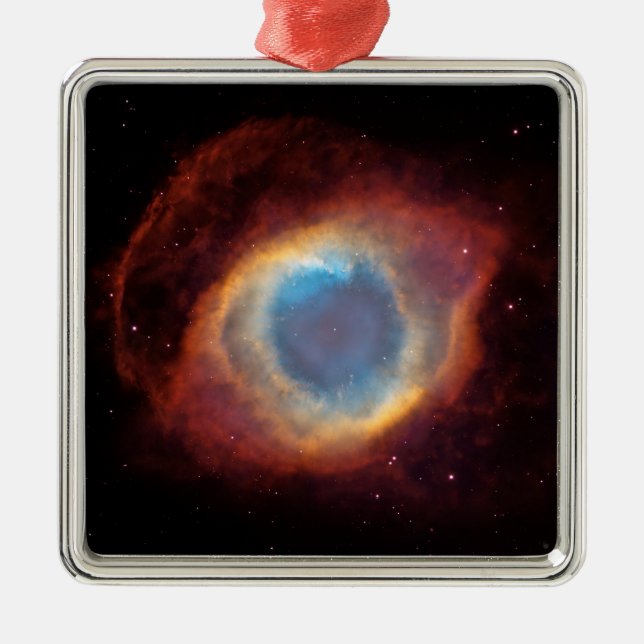 Helix Nebula Celestial Photo Metal Tree Decoration (Front)