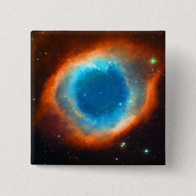 Helix Nebula, Galaxies and Stars 15 Cm Square Badge (Front)
